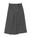 Soeur High-waisted Midi Skirt Featuring Pockets In Gray