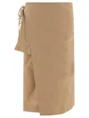 Soeur Midi Length Patch Pocket Skirts With Side Tie Detail In Brown