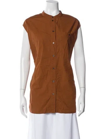 Pre-owned Soeur Sleeveless Button-up Top In Brown