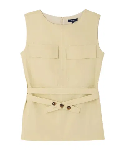 Soeur Round Neck Sleeveless Vest In Neutral