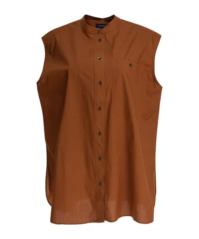 Soeur Sleeveless Shirt In Brown