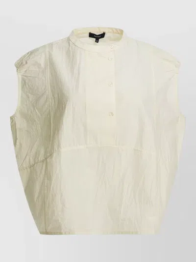 Soeur Sleeveless Stand Collar Top Seam Detailing In Neutral