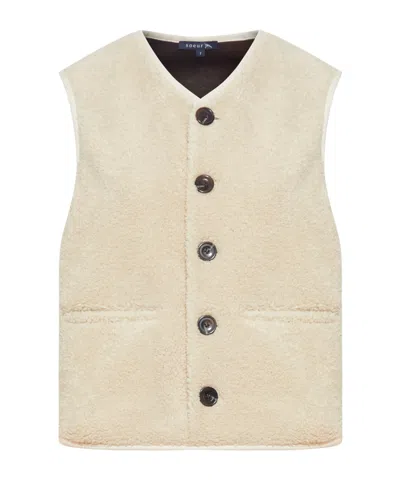 Soeur Sleeveless Casual Vest In Neutral