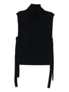 Soeur Sleeveless Woolen Sweater In Blue
