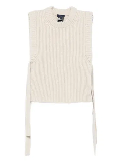 Soeur Sleeveless Woolen Sweater In Neutral