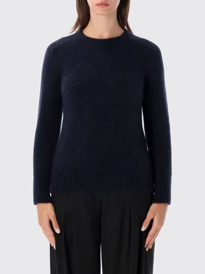 Soeur Slim Fit Crewneck Jumper In Wool And Alpaca Blend With Long Sleeves In Blue