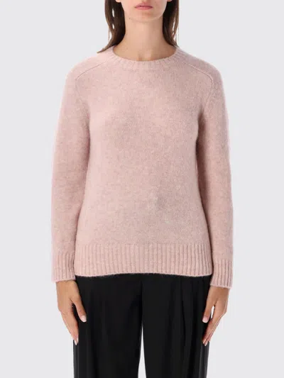 Soeur Slim Fit Crewneck Jumper In Wool And Alpaca Blend With Long Sleeves In Pink