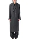 Soeur Double Breasted Coat Flap Pockets In Gray