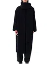 Soeur Finn Long Coat In Navy Blue In Black