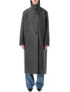 Soeur Germain Long Grey Wool Coat In Gray