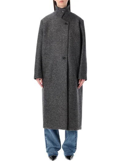 Soeur Germain Long Grey Wool Coat In Gray