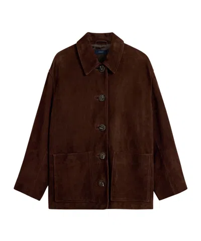 Soeur Solid Color Leather Jacket In Brown