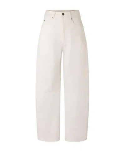 Soeur High-waist Wide-leg Trousers With Minimalist Design In White