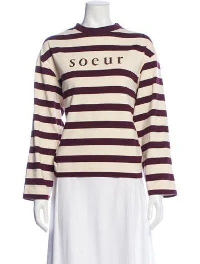 Pre-owned Soeur Striped Crew Neck Top In Multi