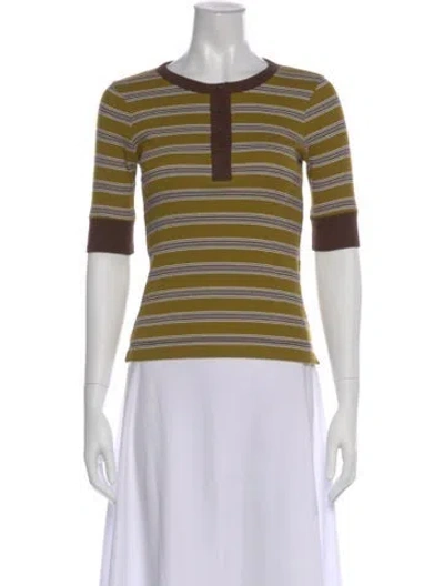 Pre-owned Soeur Striped Crew Neck Top In Multicolor