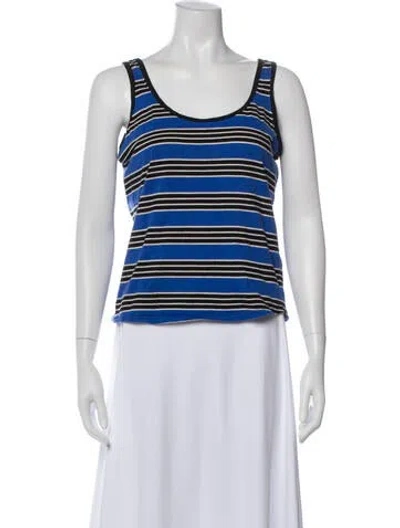 Pre-owned Soeur Striped Crew Neck Top In White