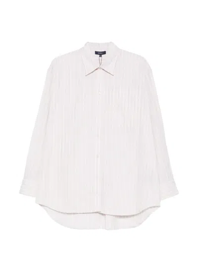 Soeur Striped Curved Hem Shirt In Pink