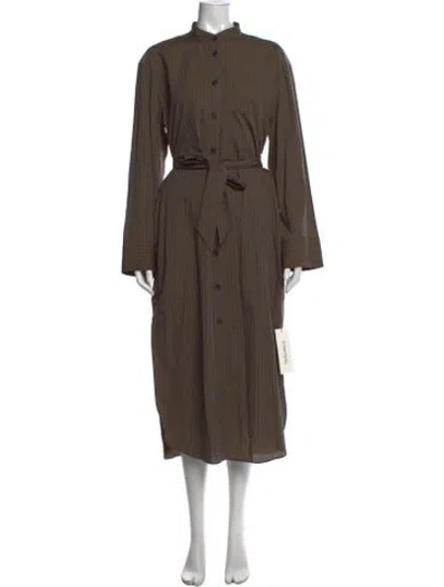 Pre-owned Soeur Striped Long Dress In Brown