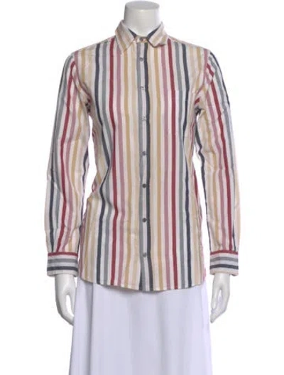 Pre-owned Soeur Striped Long Sleeve Button-up Top In Multi