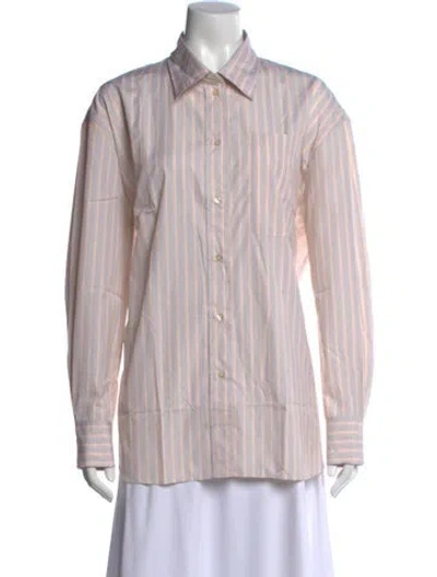 Pre-owned Soeur Striped Long Sleeve Button-up Top W/ Tags In Multi