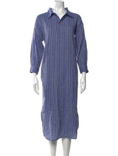 Pre-owned Soeur Striped Midi Length Dress In Blue