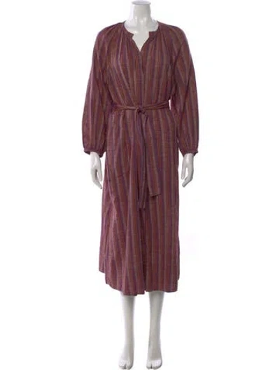 Pre-owned Soeur Striped Midi Length Dress In Purple