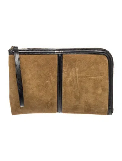 Pre-owned Soeur Suede Clutch In Brown