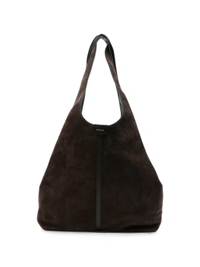 Soeur Suede Leather Shoulder Bag In Brown