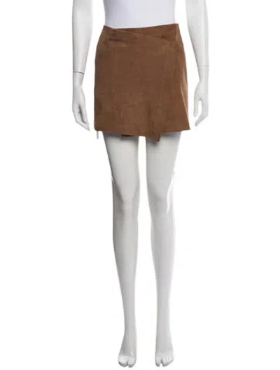 Pre-owned Soeur Suede Mini Skirt In Brown