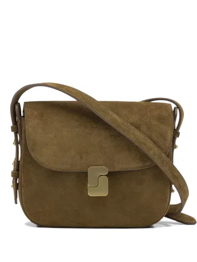 Soeur Bellissima Mini Suede Crossbody Bag Buckle In Brown