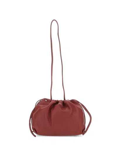Soeur Suzette Drawstring Leather Shoulder Bag In Brown