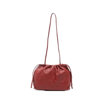 Soeur Suzette Drawstring Leather Shoulder Bag In Red