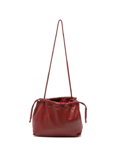 Soeur Suzette Drawstring Leather Shoulder Bag In Red