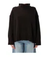 Soeur William High Neck Wool Knit Pullover In Brown