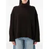 Soeur William High Neck Wool Knit Pullover In Brown