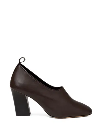Soeur Thea Block-heel Leather Pumps In Brown