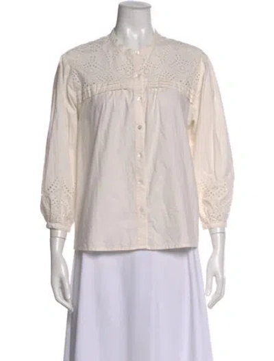 Pre-owned Soeur Three-quarter Sleeve Blouse In Neutral