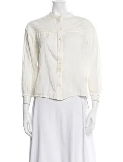 Pre-owned Soeur Three-quarter Sleeve Top In White