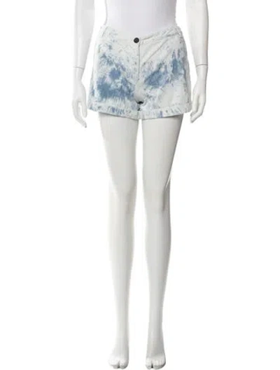Pre-owned Soeur Tie-dye Print Mini Shorts In White