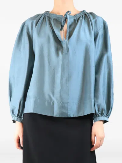 Pre-owned Soeur Tie-neck Blouse In Blue
