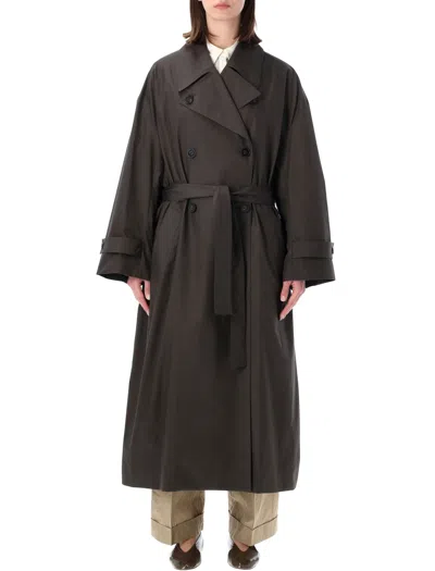 Soeur Timeless Trench Jacket - Mid-length Relaxed Fit In Anthracite Fonce