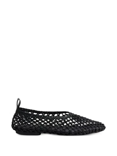 Soeur Tosca Woven Leather Ballet Flats In Black