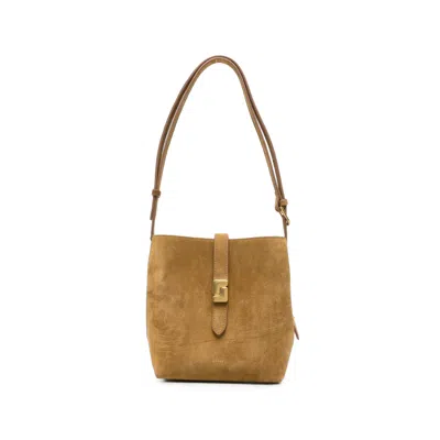 Soeur Mini Bello Suede Shoulder Bag In Brown