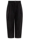 Soeur Trousers Featuring Elastic Waistband And Button Detail In Black