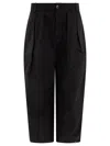 Soeur Trousers Featuring Elastic Waistband And Button Detail In Black