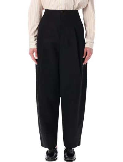Soeur Daley Round Black Cotton-linen Pants