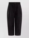 Soeur Trousers Featuring Elastic Waistband And Button Detail In Black