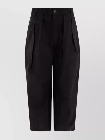 Soeur Trousers Featuring Elastic Waistband And Button Detail In Black