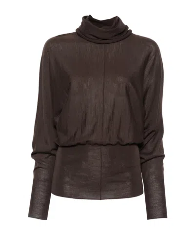 Soeur Turtleneck Knit Sweater In Brown