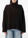 Soeur William High Neck Wool Knit Pullover In Brown